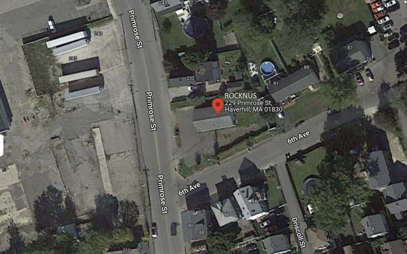 Rocknus location map, 229 Primrose St, Haverhill MA 01830